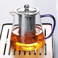 Teaware Set Glass Teapot Clear Tea Kettle Removable Stainless Steel Infuser Premium Heat Resistant Borosilicate Glass Brewing Po