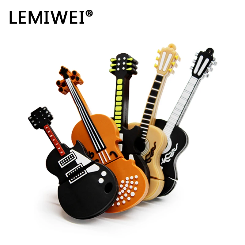 Reboto Hoạt Hình 64GB Đáng Yêu Nhạc Cụ Đàn Vĩ Cầm Lưu Ý Đèn LED Cổng USB 4GB 8GB 16GB 32GB USB 2.0 USB