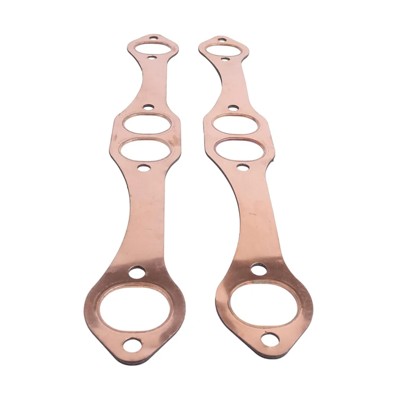 Car Oval Port Copper Exhaust Pipe Gaskets PH306 For Chevy SBC 327 305 383 Parts Kit