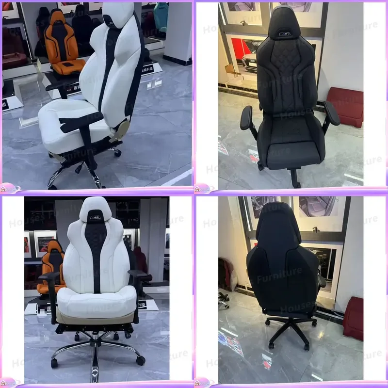 Cadeira Gamer RGB Ergonômica para Escritório com Apoio de Cabeça e Braços Ajustáveis, Assento de Computador de Luxo Estilo Racing para Casa