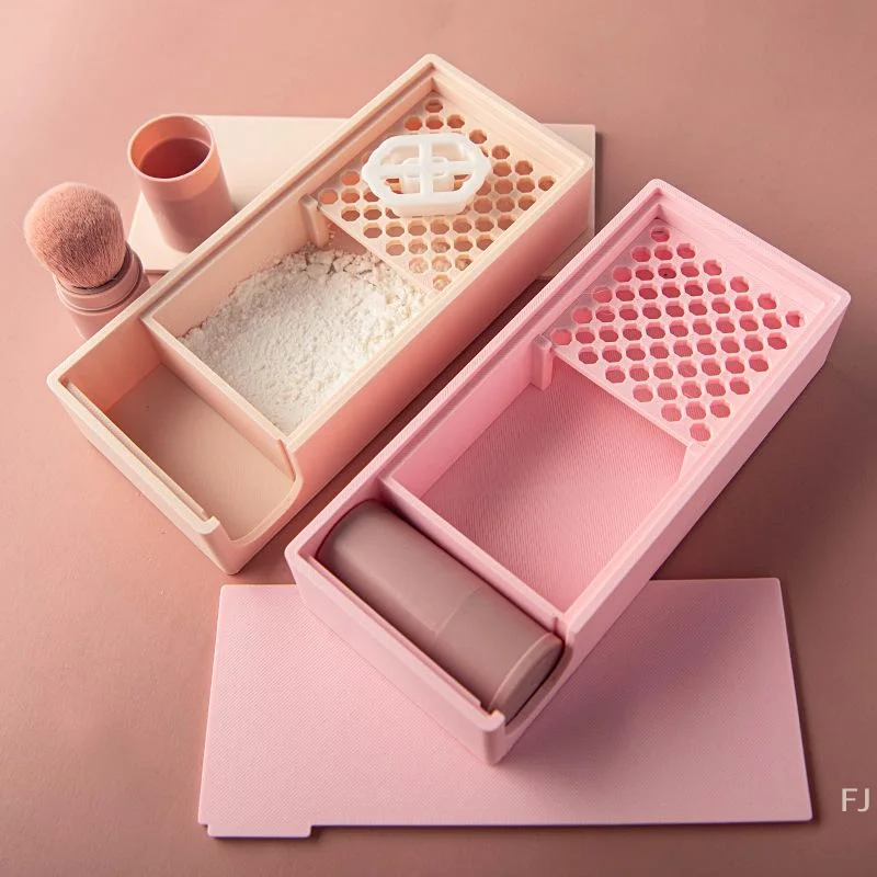 [YU]Polymer Clay Cutter Anti-stick Starch Box With Brush Soft Ceramic Powder Storage Box DIY Earrings Jewelry Auxiliary Tools