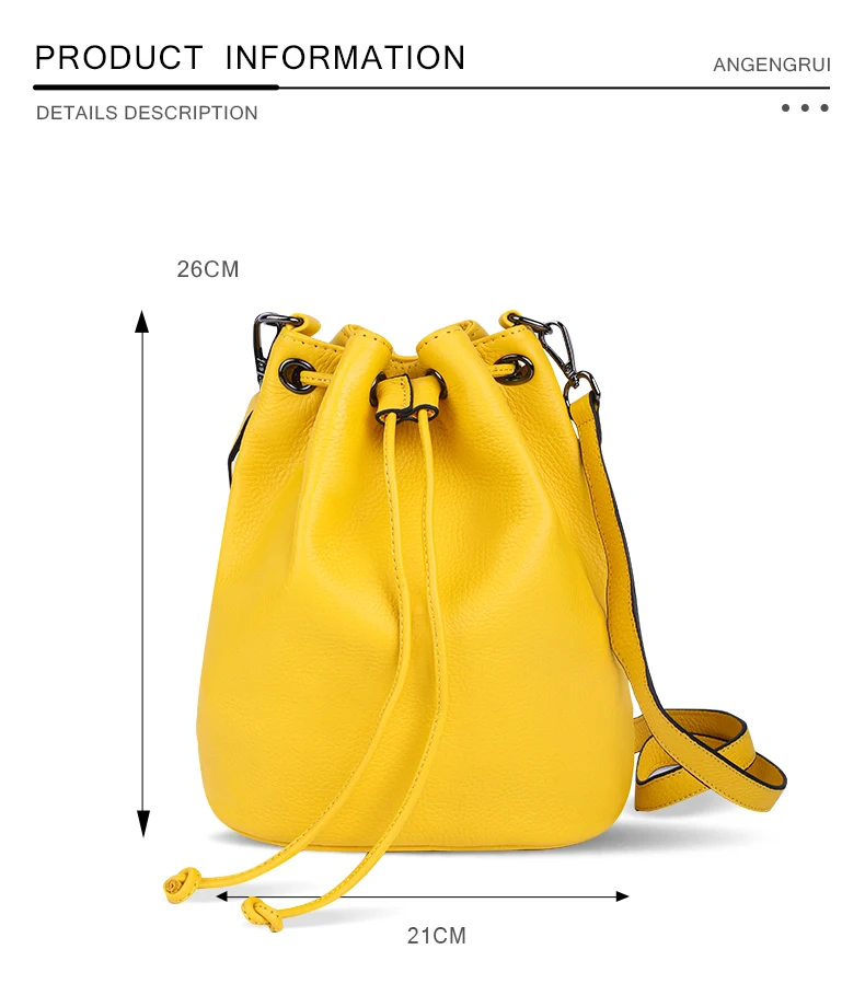 New Genuine Leather Bag, Bucket Bag, Multifunctional Handheld Small Handbag, Fashionable Single Shoulder Crossbody Bag For Women