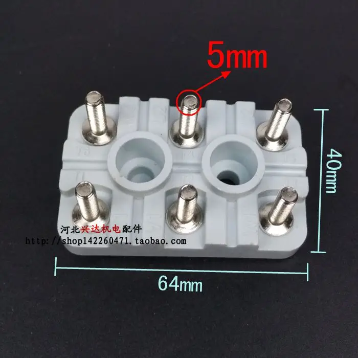 

10Pcs motor terminal, Ximen terminal board, anti-ceramic, terminal block, single hole positioning line board column M4 5