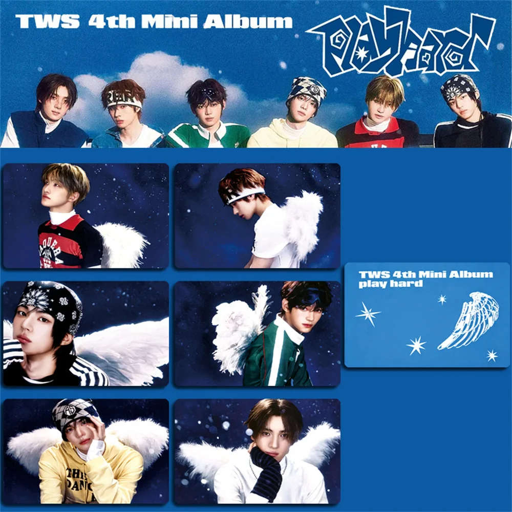 การ์ดเซลฟี่อัลบั้ม KPOP TWS《PLAY HARD》 การ์ดลุ้นโชค YOUNGJAE HANJIN DOHOON KYUNGMIN SHINYU ของสะสมสำหรับแฟนคลับ