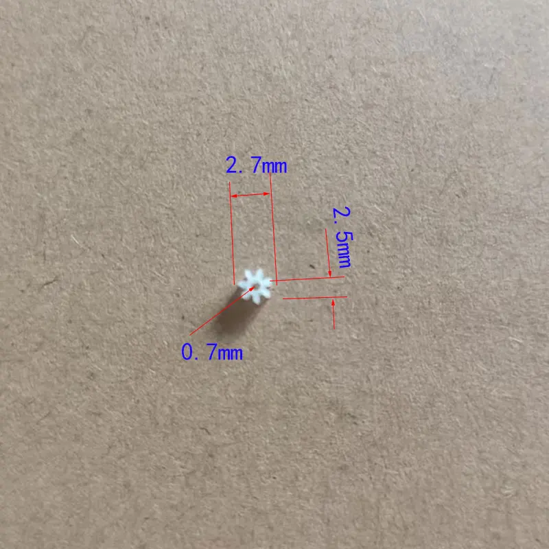

10/100pcs 7T 0.8 hole 0.3M plastic gear dron rc car plane robot kids toys for boys diy baby accessories montessori nero GP70.8A