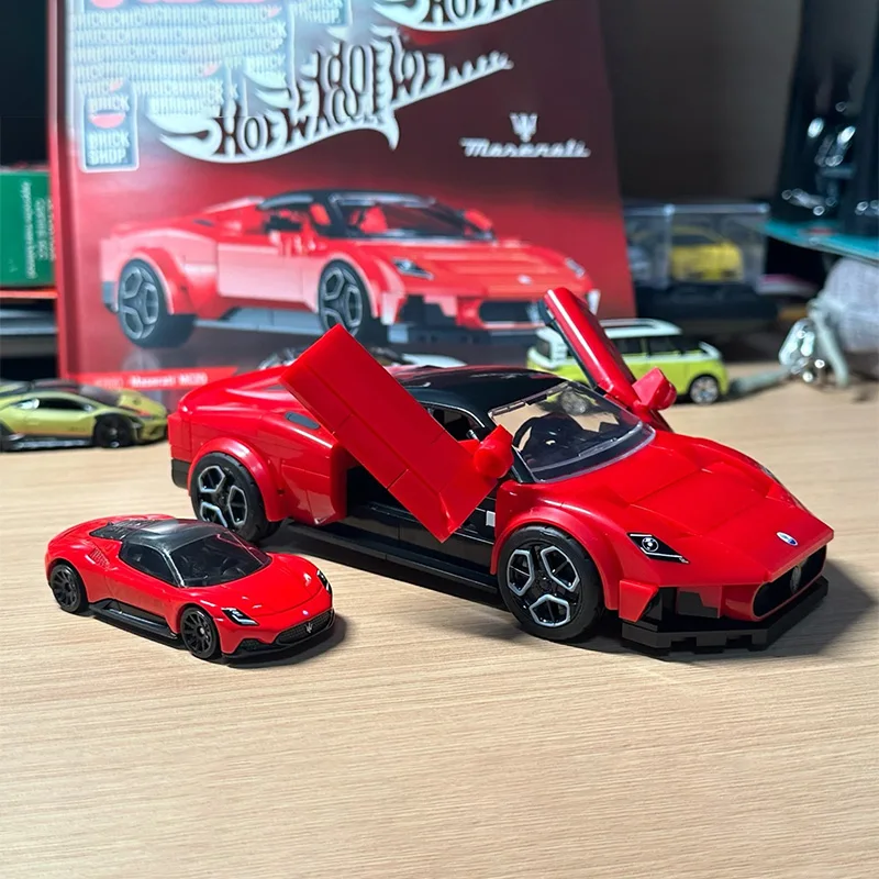

Новая оригинальная коллекционная модель автомобиля Mattel Brick Shop Hot Wheels Maserati Cadillac Camaro, подарок на день рождения