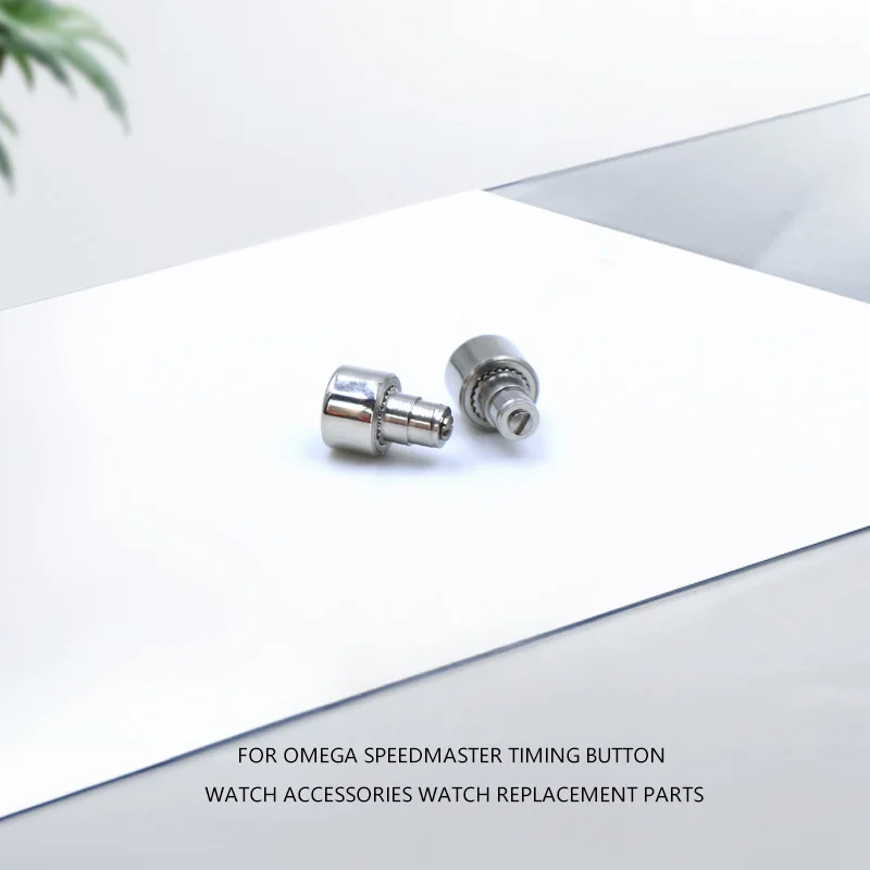 For Omega Speedmaster Timing Button Watch Accessories Watch Replacement Parts Watch Case Silver