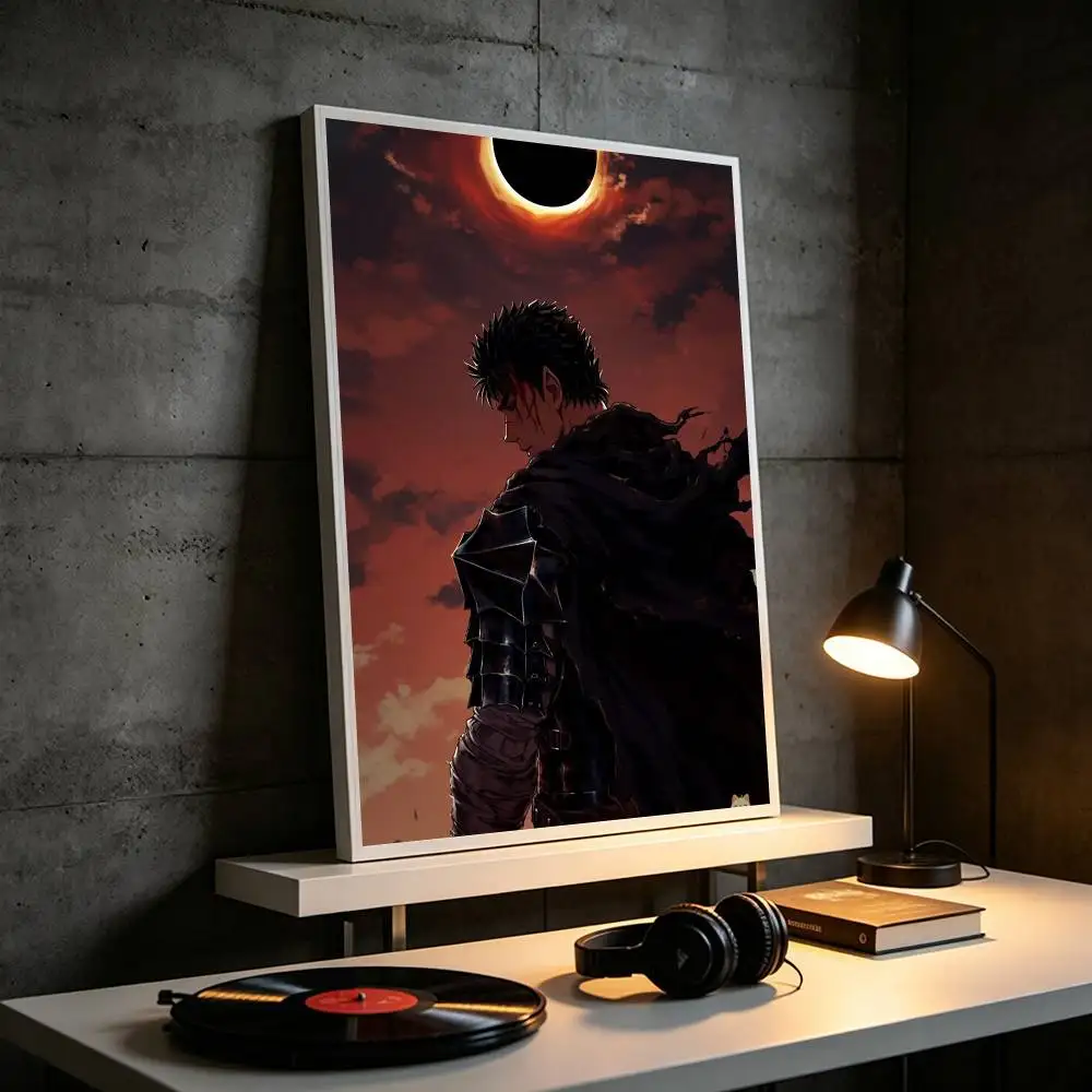 Top-selling Anime Berserk Guts  Poster Waterproof Wall Art Sticker For Bar Living Room Vintage Decor High Quality Print Gift