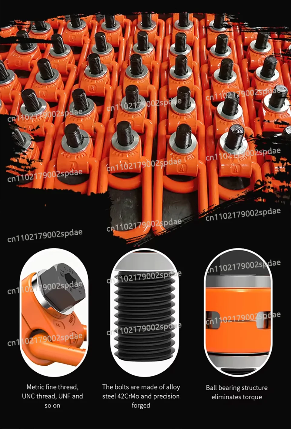 Universal Rotating Side Pull UNC Lifting Ring Screw Mold Lifting Point Crane Hardware Fitting