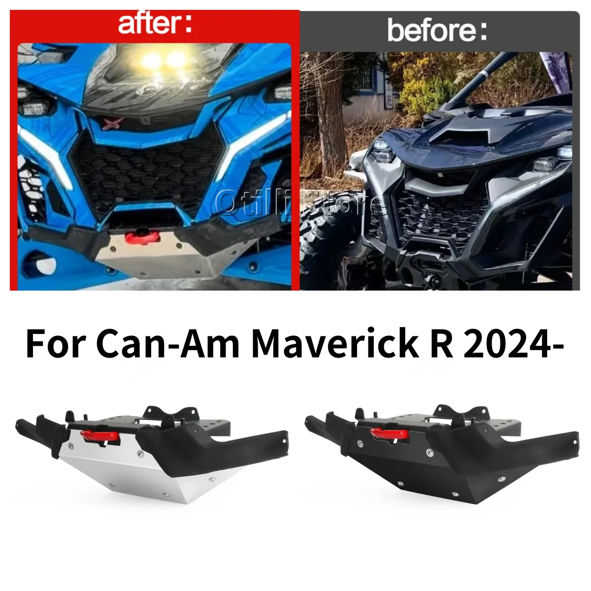

Front Skid Plate Engine Base Chassis Guard Cover Protection Skid Plate For Can-Am Maverick R 2024 2025 UTV Accessories