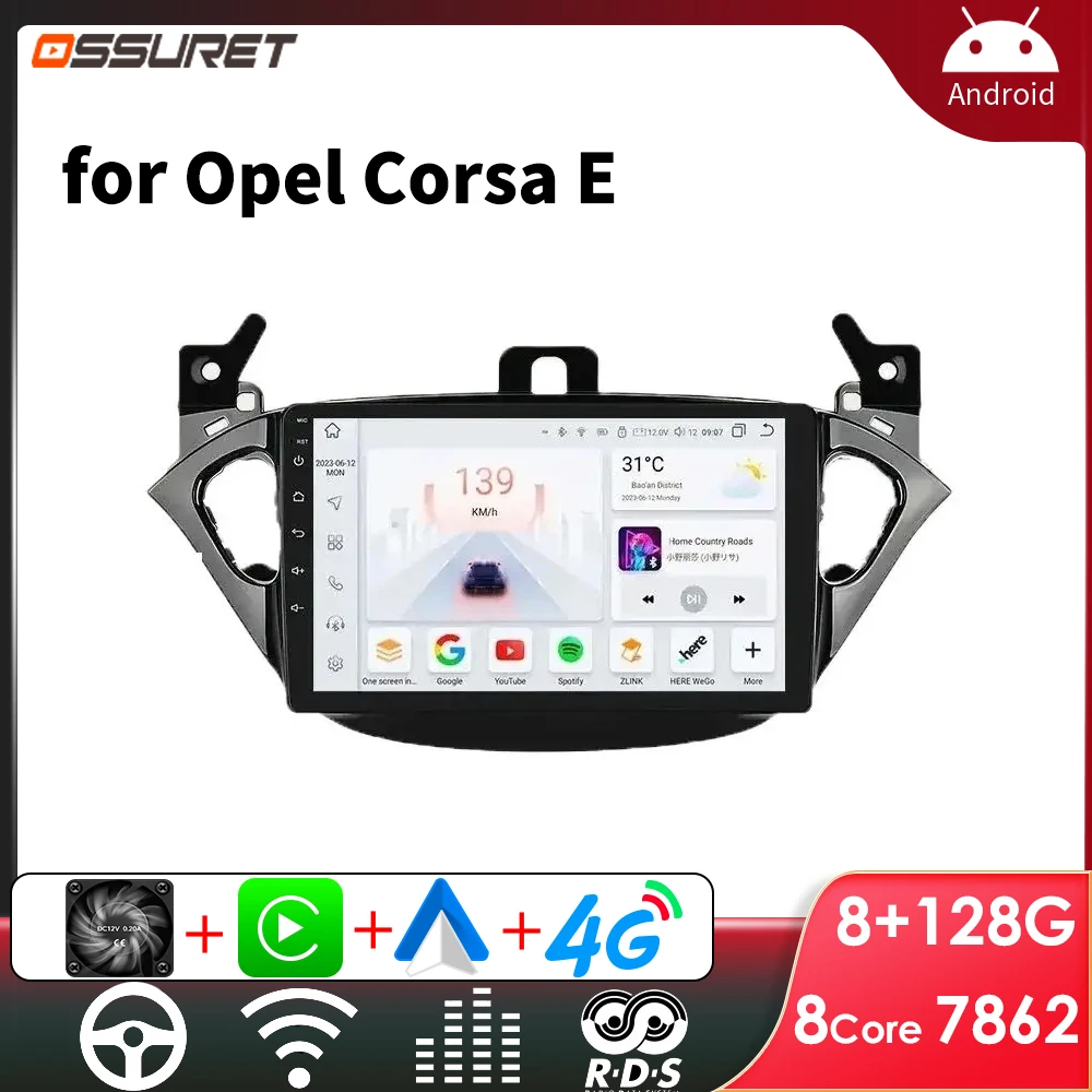 

OSSURET Android Car Radio for opel Corsa E Adam 2013 -2016 Stereo Car Multimedia Players CarPlay 7862 Touch Screen GPS