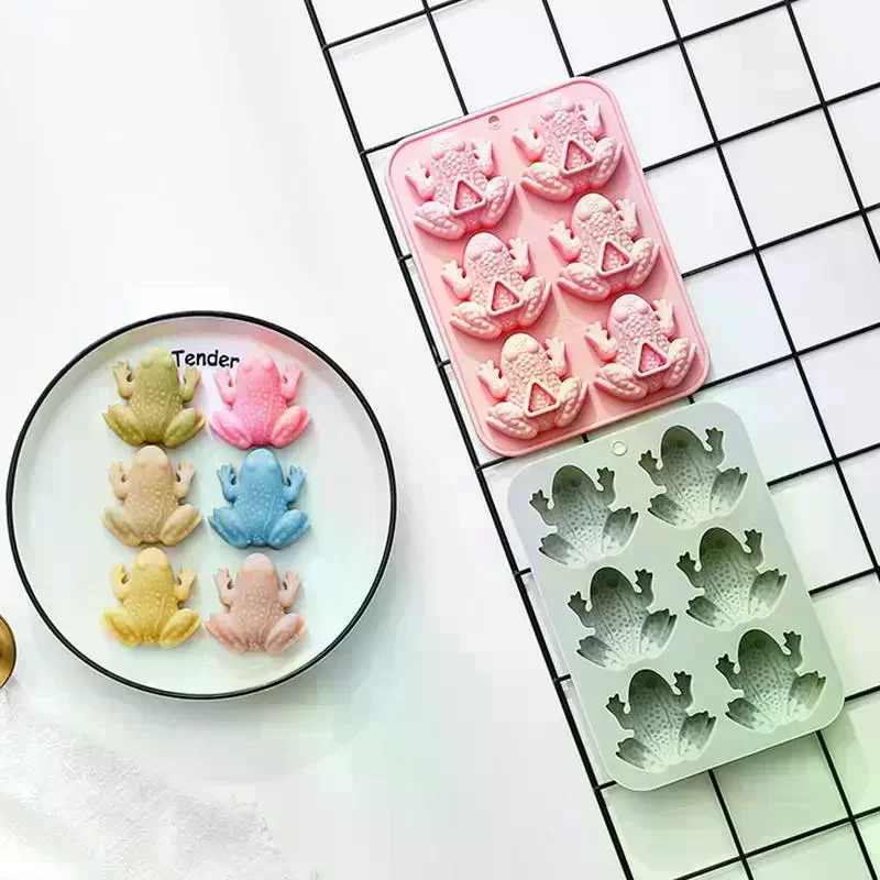 6-hole Toad Silicone Molds Passover Frog Fondant Candy Chocolate Mould Epoxy Resin Mold Baking Cake Decoration Accessories