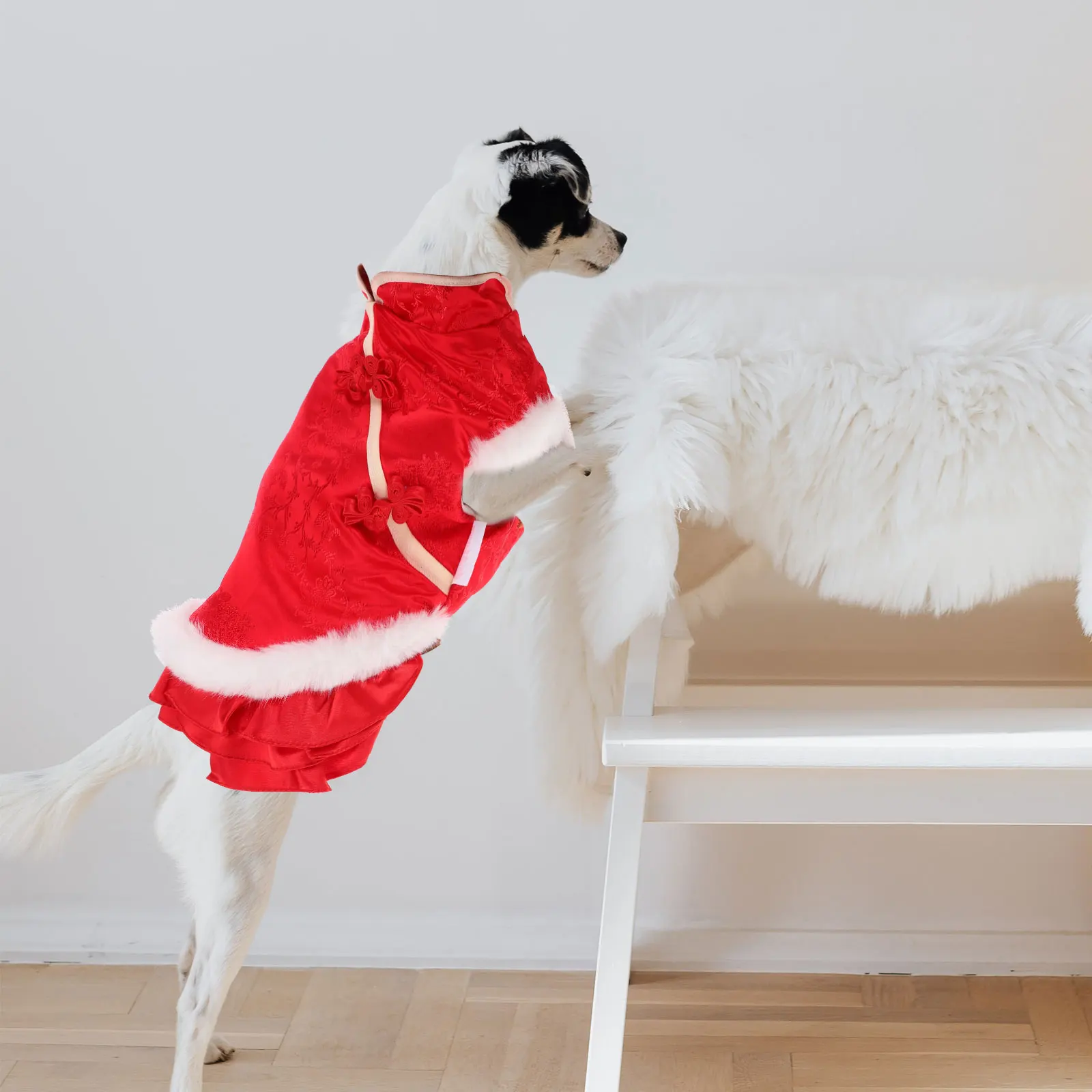 

1pc New Year Skirt Pet Supplies Clothes Warm Pet Dog Clothes Puppy Dress Dog Dress Outfits Supplies Chinese Style Dogwear