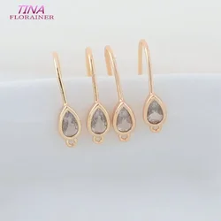 4*8MM 14K Gold Color Brass Drop Earrings Hoops High Quality Jewelry Making Supplies Diy Findings Accessories