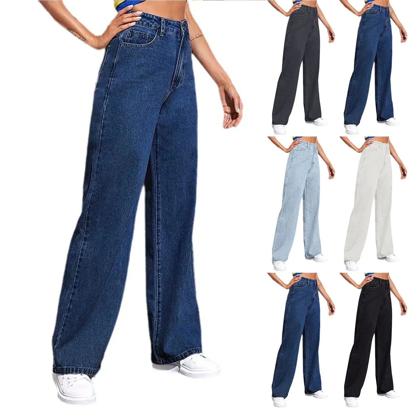 Women's Fashion Straight Casual Versatile Vintage Draped Jeans Jeans Women Jean Pants Women Jeans Women 2025 Fashion Jeans Set