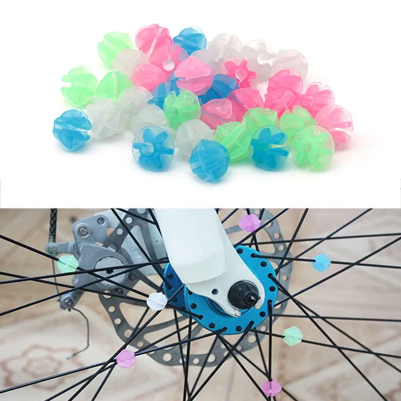 36X Colorful Plastic Cycle Bike Wheel Spoke Clip Luminous Beads Decors