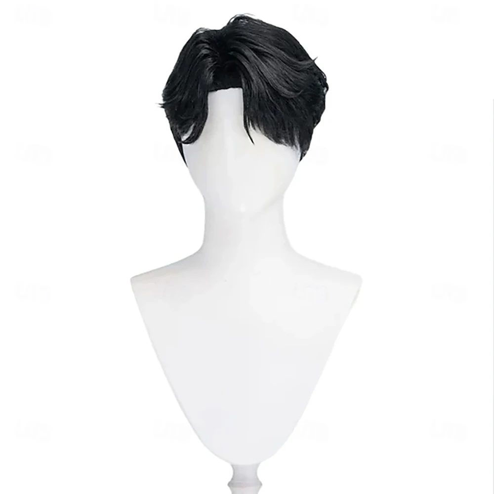 Synthetic Hair Movie Anime Korean Idol Inspired Pop Star Cosplay Wig Short Black Wig