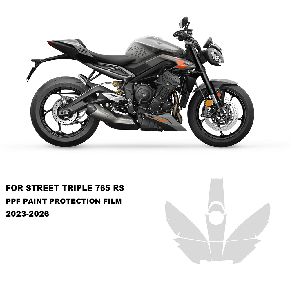 For STREET TRIPLE 765 RS 2023-2026 Waterproof Transparent Anti-skid Film Anti-UV Paint Motorcycle Full Car Protection Film