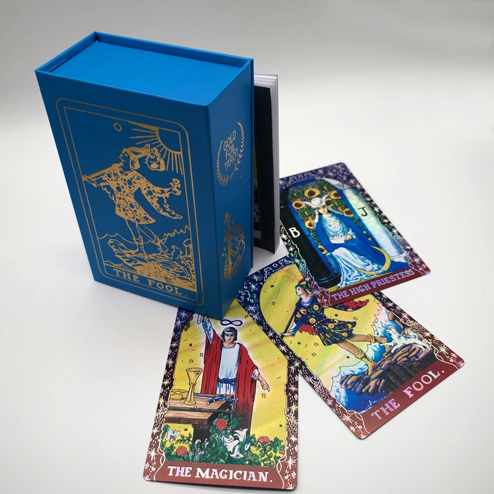 Klassische Waite Tarot Sammler Goldfolie Watro Tarot Plastikkarten Neue Rose Pink Oracle Divinationskarten Wasserdichtes Kartendeck – Detail 13