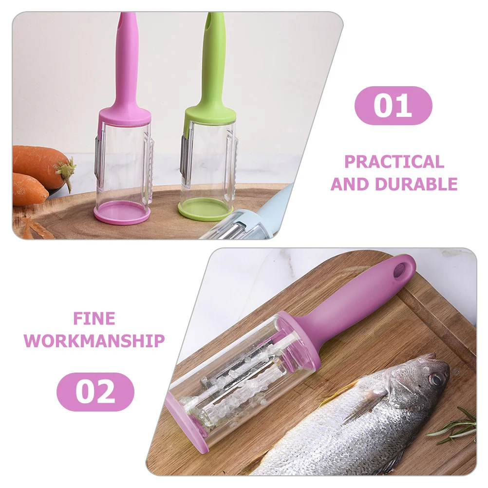 

Ergonomic Fish Scale Remover Resistance Rustproof Anti-Breaking Peel Prep Fruits Vegetables Practical Tool