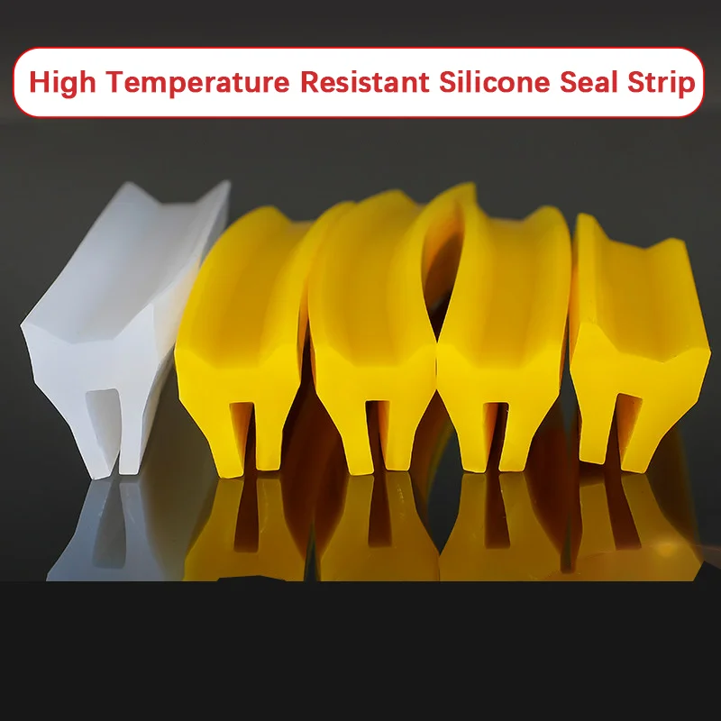 1-20m High Temp Resistant U Y R H Type Silicone Seal Strip Thickened for Bag Dust Collector Top Cover Environmental Equipment