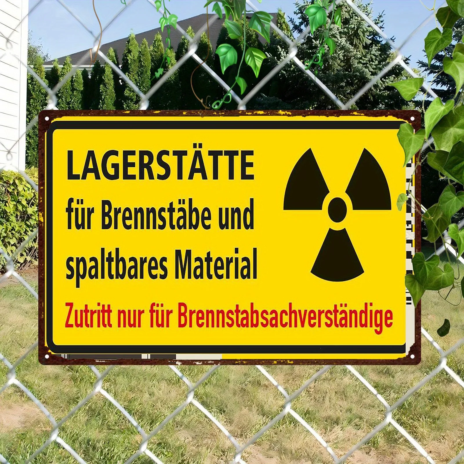 Flat Aluminum Poster Printed Material in German,Storage Facility Suitable for Home Decor, Clubs, Outdoor Decoration, Office