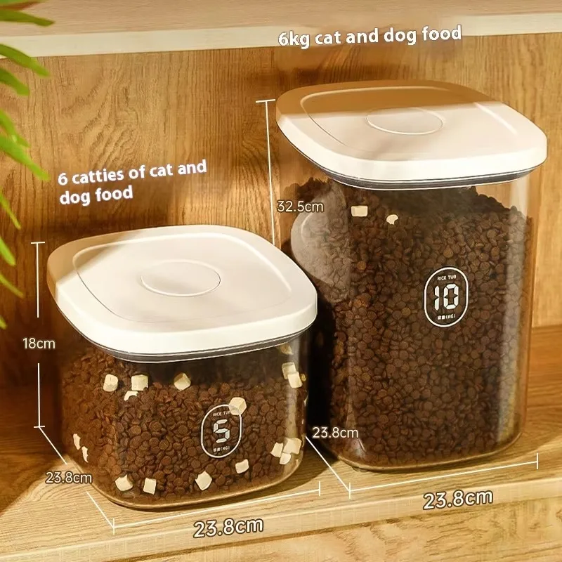 Pet Vacuum Storage Bucket Cat Food Dog Food Bucket Large Capacity sealed Container Moisture-proof Cat Food Box Household