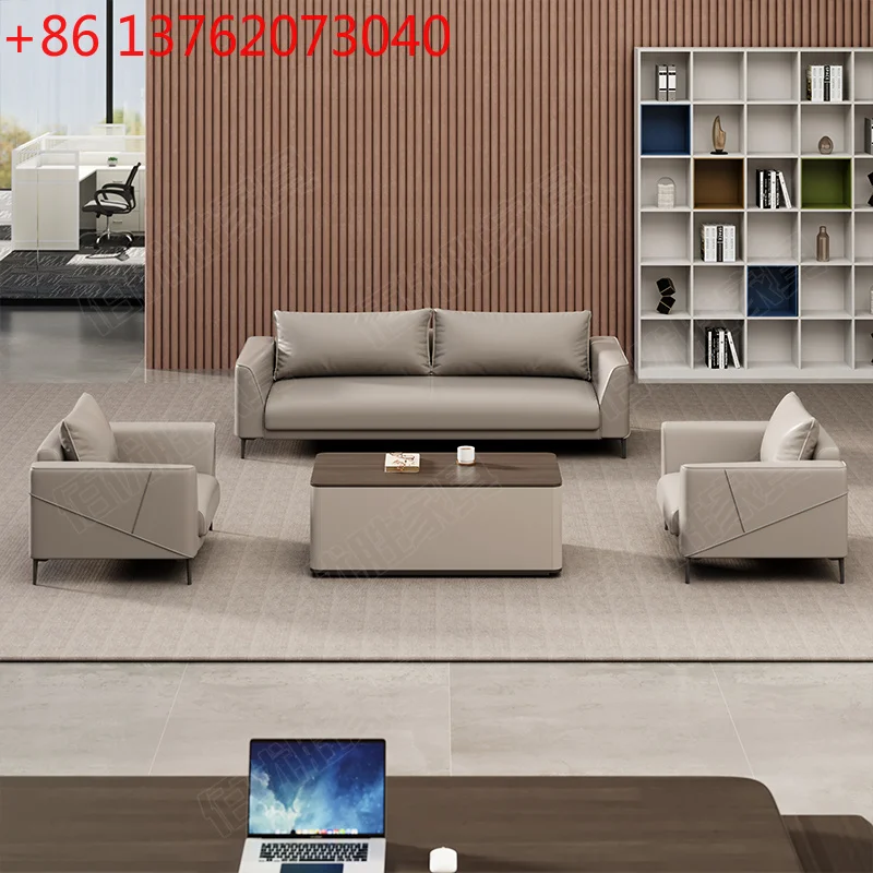

Office Small Simple and Modern Business Reception Sofa Three-seater Rest Area Reception Room Office Sofa Furniture