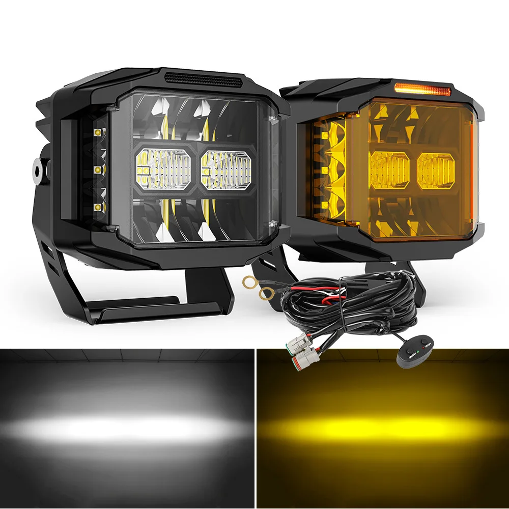 

5-inch three sided illumination LED car work light spotlight - motorcycle, truck, off-road vehicle accessories fog light headlig