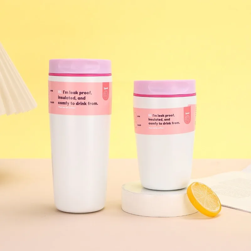 كوب قهوة معزول بمكنسة من الفولاذ المقاوم للصدأ سعة 20/12 أونصة، كوب سفر محمول، للسيارات والمكاتب والمنازل والتخييم وكوب المشروبات #2