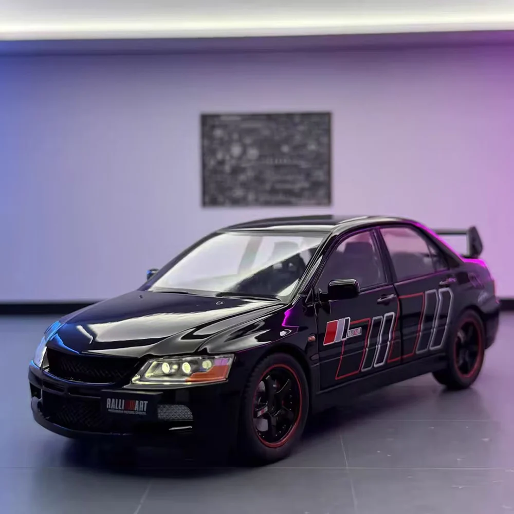 

Масштаб 1:24 модели Mitsubishi EVO9, автомобили, игрушки, литые под давлением колеса из сплава, токарный миниатюрный автомобиль со световой музыкальной машиной, детский развивающий автомобиль