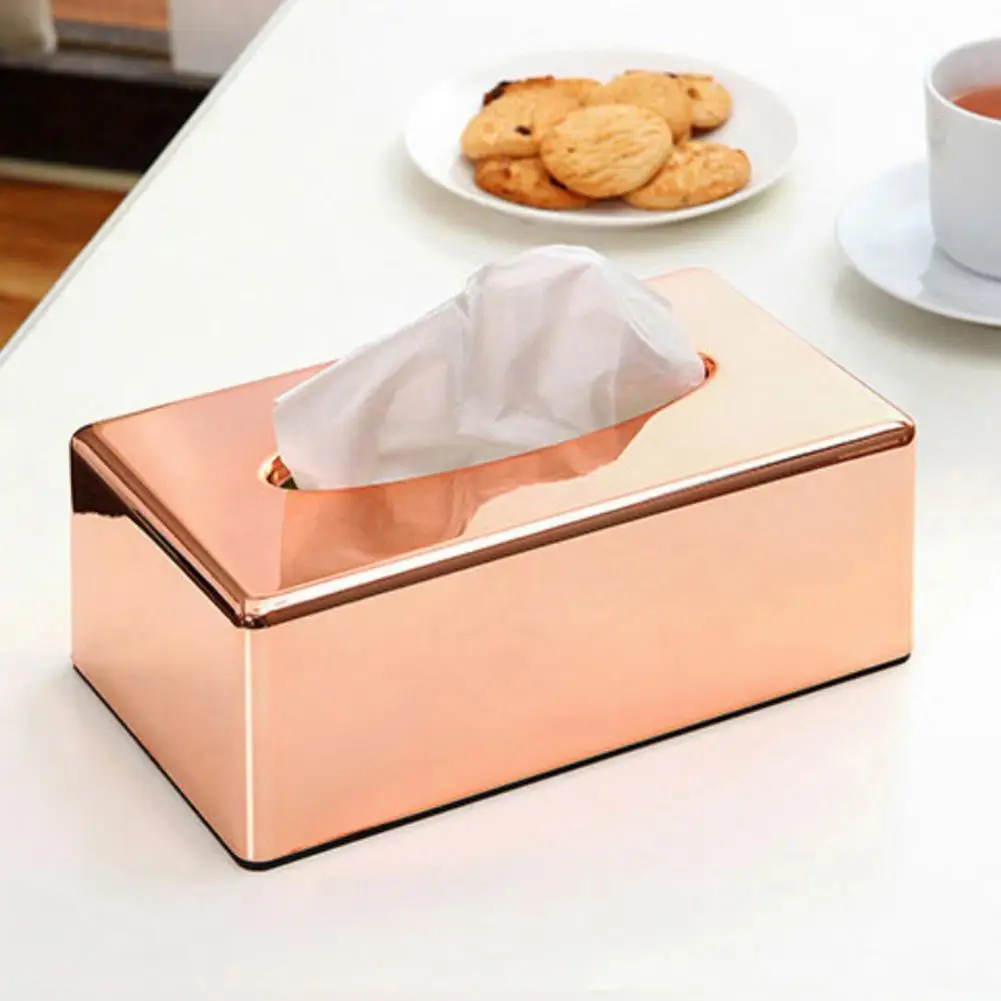 

Elegant Office Home Rectangle Tissue Paper Holder Box Napkin Container Case Easy To Carry Storage