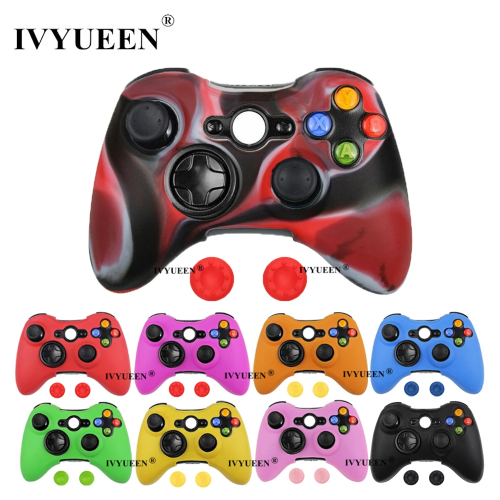 IVYUEEN 실리콘 보호 스킨 케이스 커버 Microsoft Xbox 360 무선/유선 컨트롤러 아날로그 엄지 스틱 캡 그립