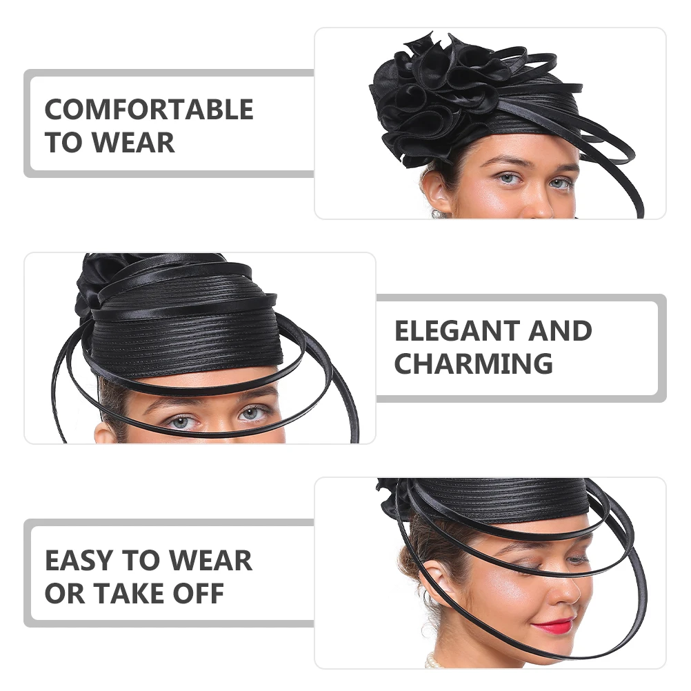 

Exaggerated Headb Hat Fascinator Women Headdress Tea Party Wedding Banquet ABS Durable Light Weight Elegant Hair Decor