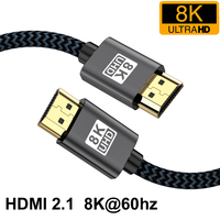 1M/2M/3M HDMI-Compatible Cable Cord 8K/60Hz 4K/120Hz HD UHD HDR ARC 48Gbps Adapter HDMI Cable for PC TV Laptop Projector PS4 PS5