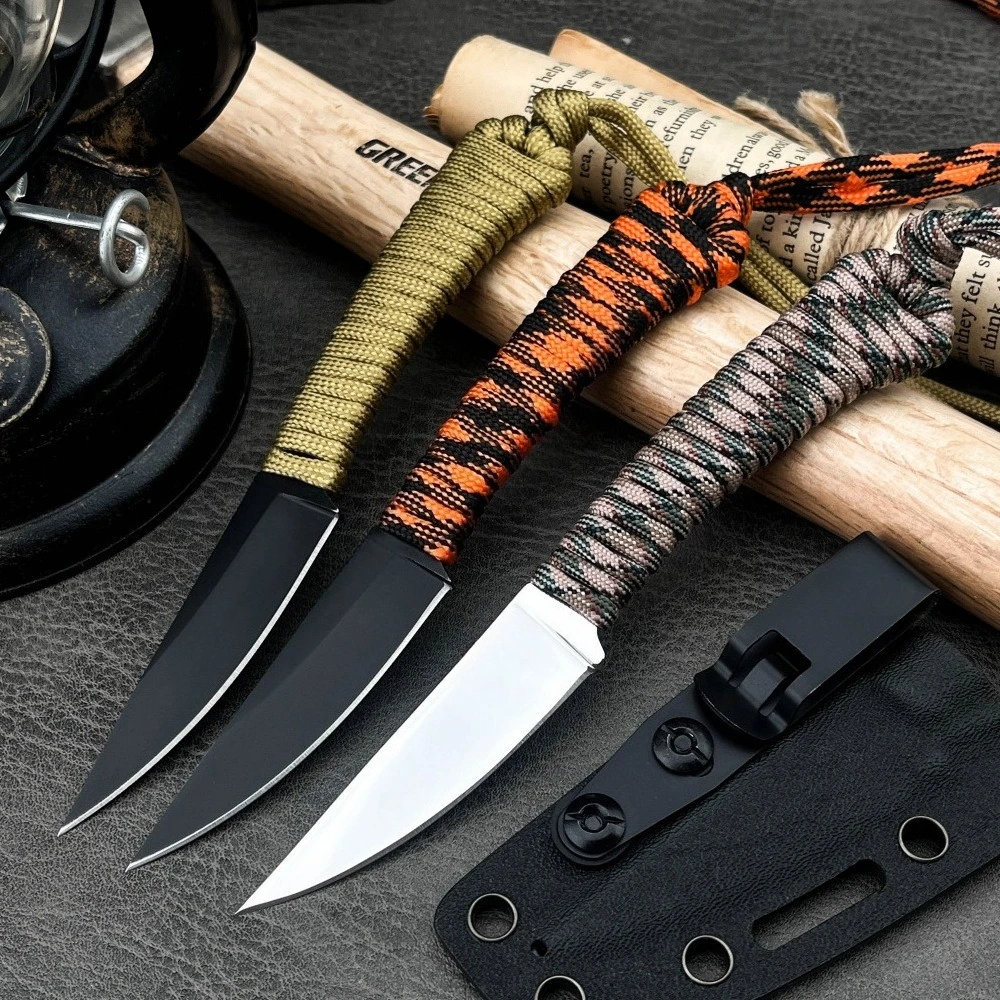 Lightweight Nylon Handle Straight Knife with K Sheath Speedgoat 2.0 Portable Outdoor Fishing Knives with Lanyard Camping Tools