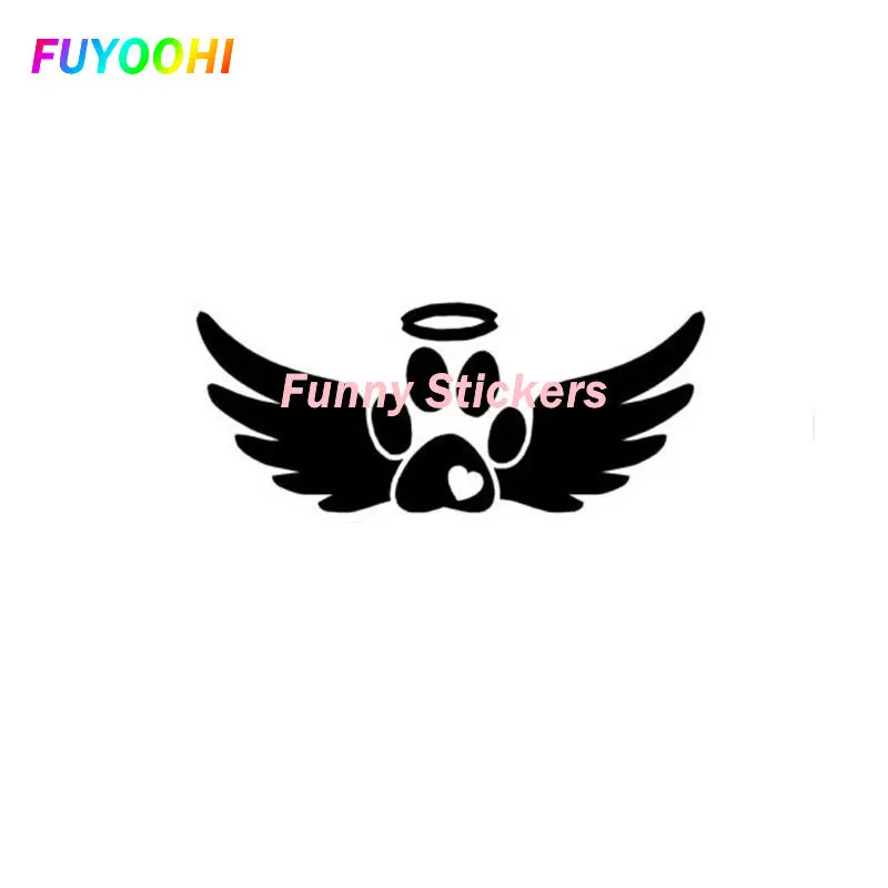 FUYOOHI Play Stickers Personality Car Sticker Angel Wings Dog Paw Accessories Vinyl PVC Motorcycle Styling Sunscreen PVC Decal