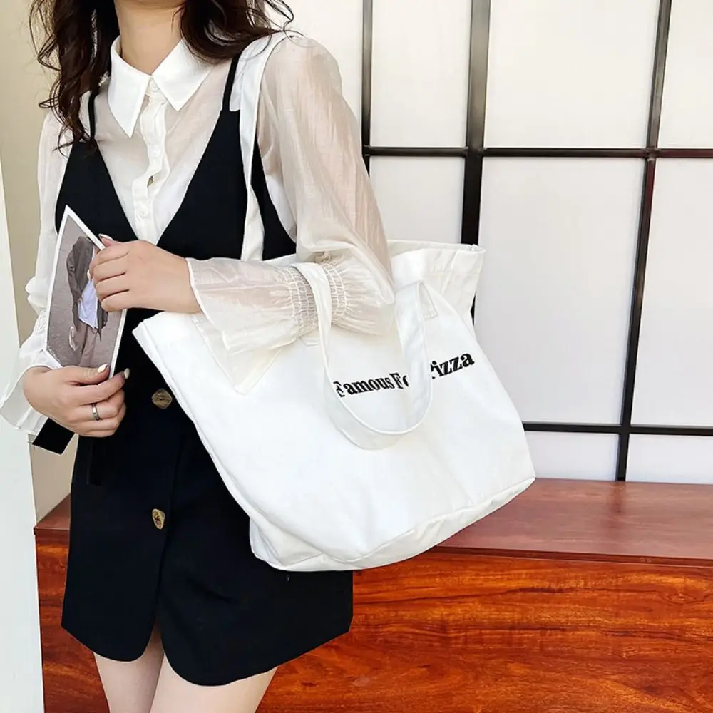 Large Capacity Canvas Tote Bags for Work Commuting Carrying Bag College Style Student Outfit Book Shoulder Bag