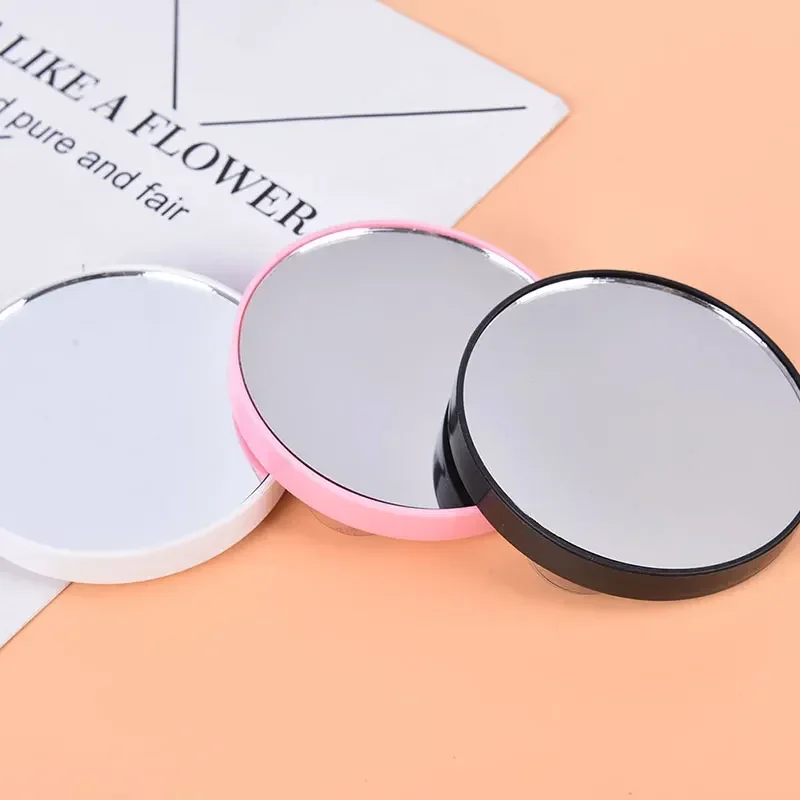 مرآة تكبير 5x/10x مع كوب شفط مرآة مكبرة للرؤوس السوداء للحمام مرآة مستديرة للمكياج المحمولة