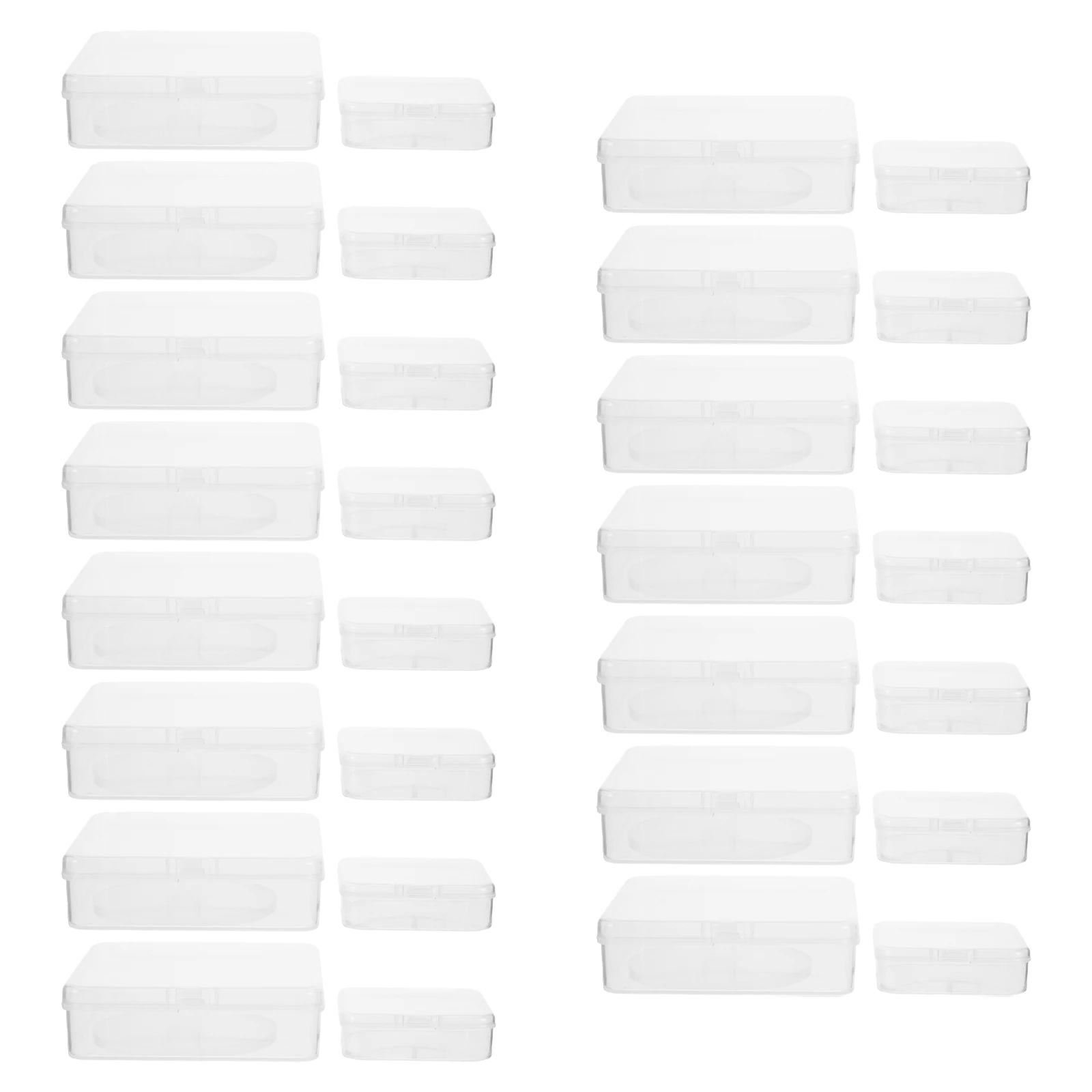 

30pcs Plastic Storage Boxes Small Clear Rectangular Containers for Jewelry Beads Craft Supplies Organization Transparent PP