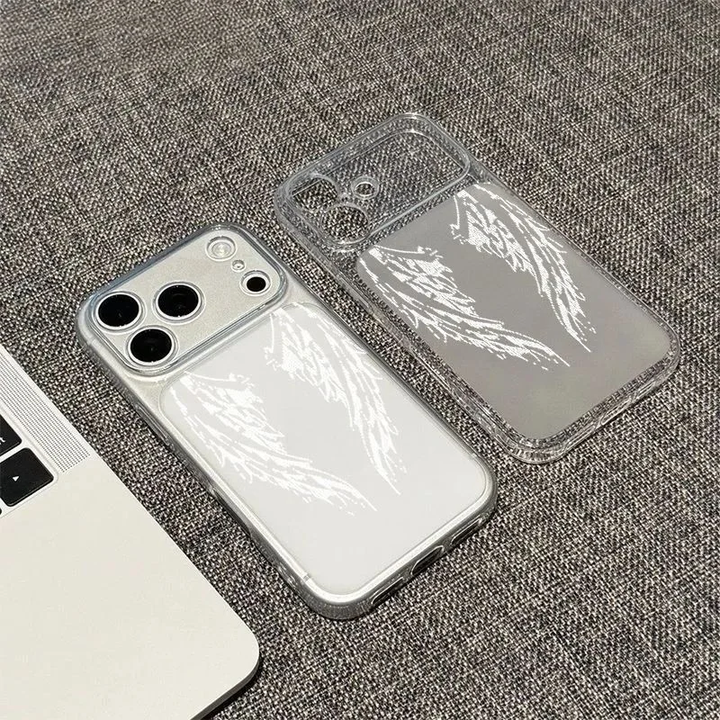 Luxury Cute Cartoon INS Cute Pixel Angel Baby Phone Case For iPhone 18 17 16 15 14 13 12 11 Pro MAX Plus 17air Transparent Cover