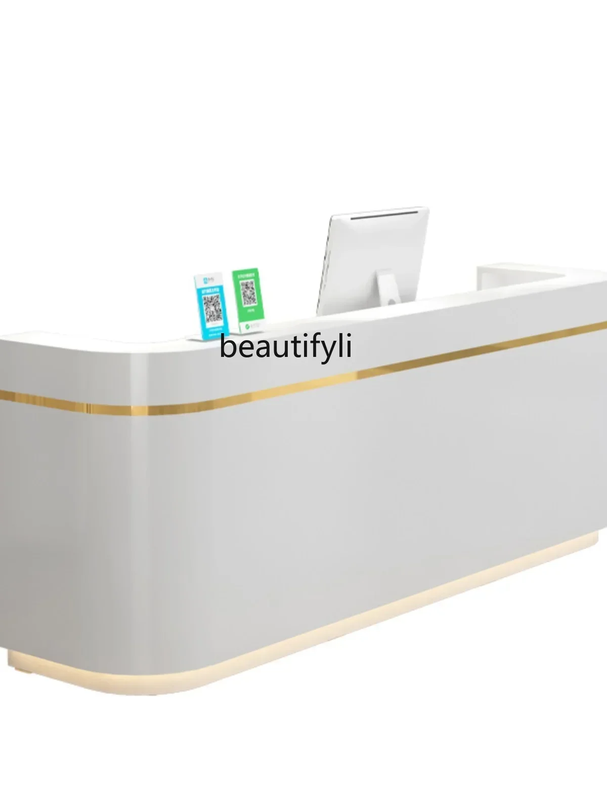 

Simple Modern Light Luxury Clothing Store Imitation Marble Bar Beauty Salon Company Arc Cashier Front Desk