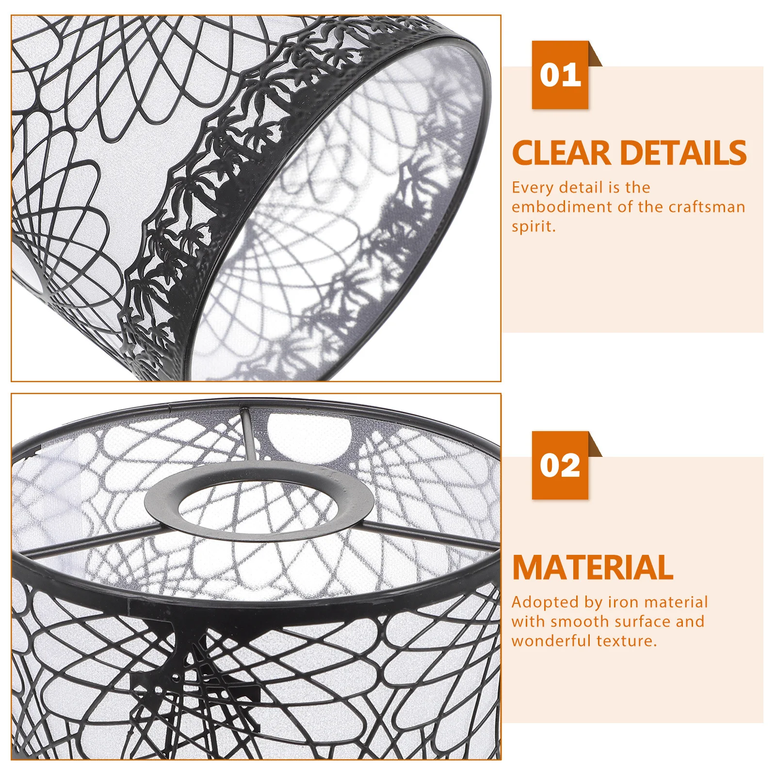 

Iron Lamp Shade E27 Wear-Resistant Retro Pendant Ceiling Wall Desktop Light Cover Hollow Lamp Cover for Dorm Home Hotel