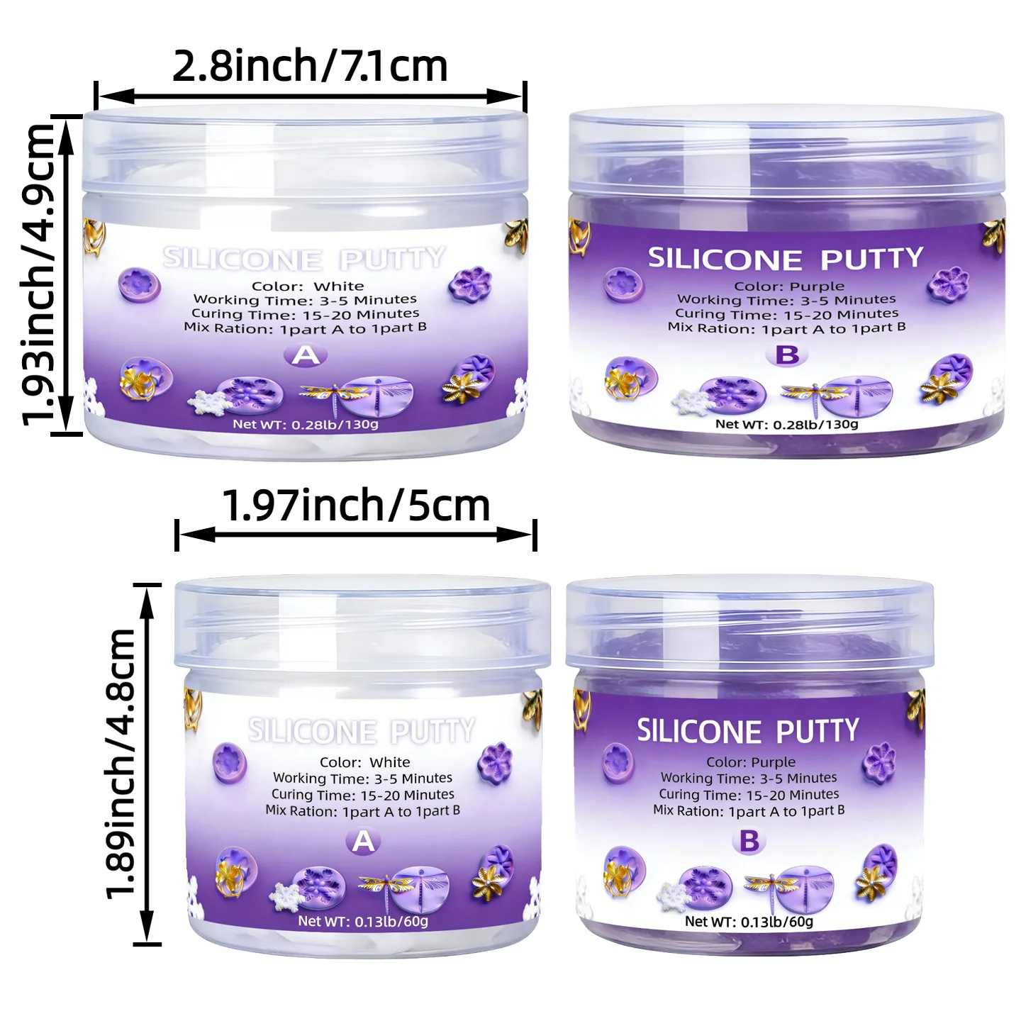 Masilla de Silicona - Kit Flexible para Hacer Moldes de Silicona, Pasta para Moldes de Resina, Moldes para Velas, Manualidades