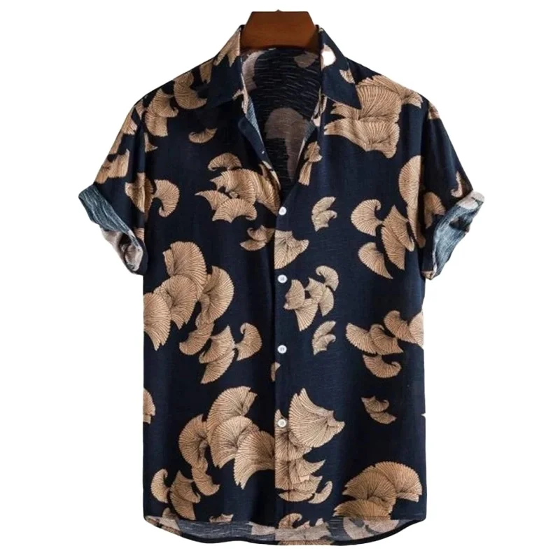 Full printed button up front shirt, spring/summer casual beach party short sleeved shirt, men's and women's clothing