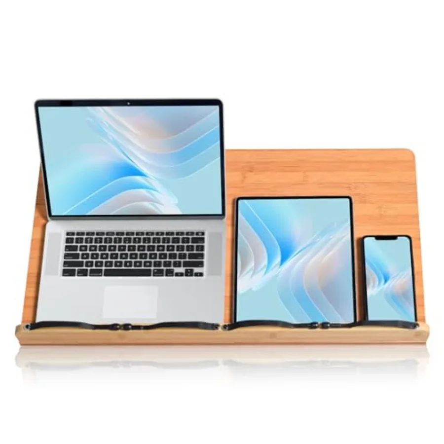 

Подставка для книг 24 дюйма, увеличенная, для чтения без рук, для больших книг, кулинарных, учебных и юридических справочников, с 8 регулируемыми уровнями высоты