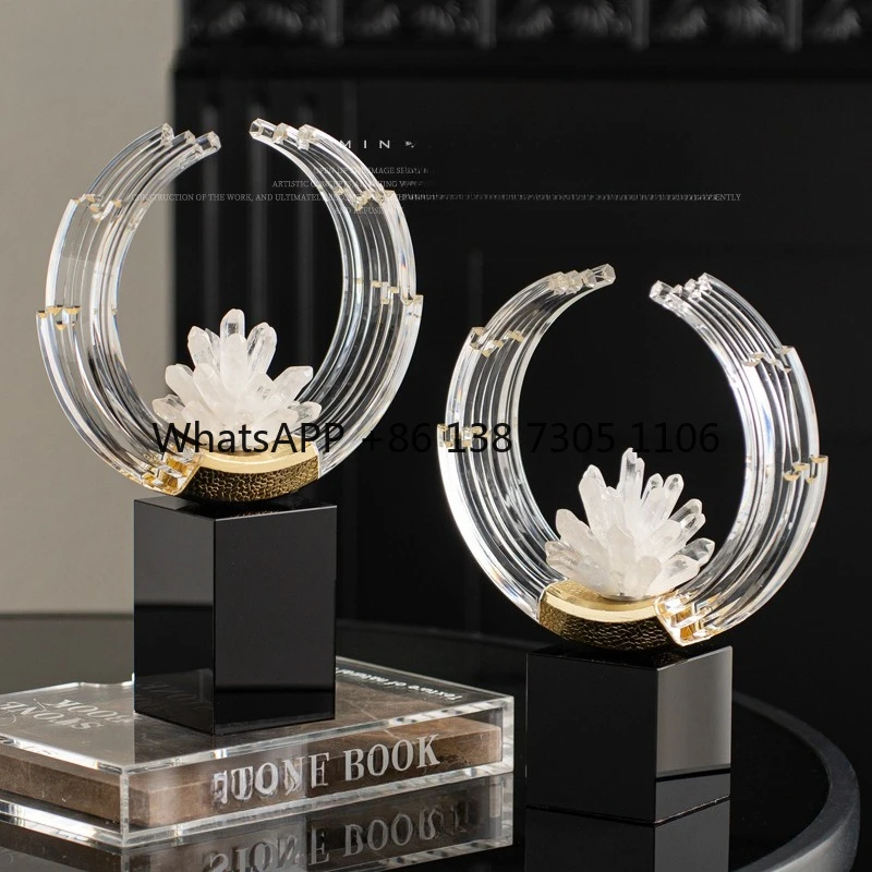 

Light luxury natural crystal spar art decoration ornament high-end living room wine cabinet window TV cabinet