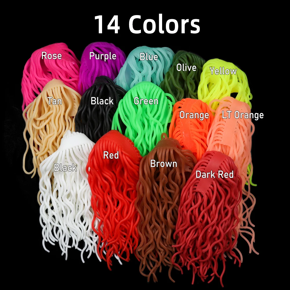 60 strands/Bundle Squirmy Wormy Fly Fishing Tying Materials Soft Stretchable Worm Body for San Juan Flies Trout Lure Bait