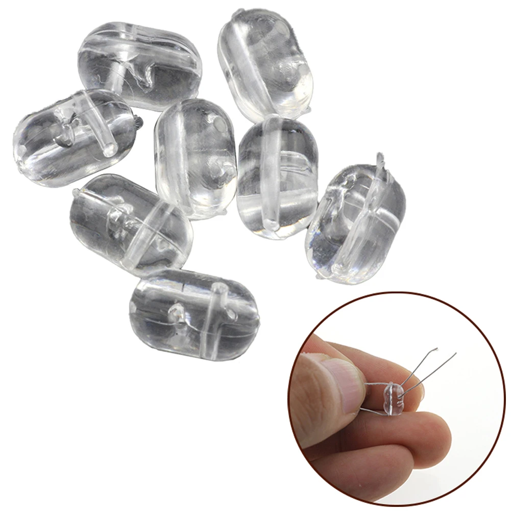 

100Pcs Transparent luminous Fishing cross beads block beads beans European style fishing swivel fishing beads fishing bait