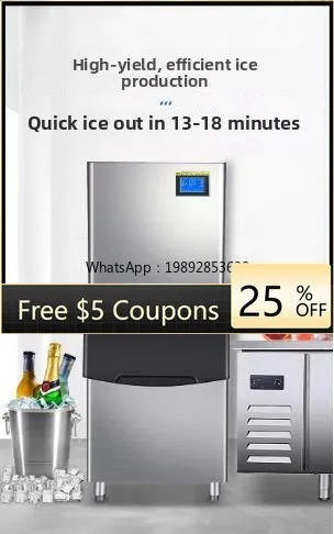 

ZZ new automatic ice machine commercial large square ice milk tea shop ice cube machine square granule machine